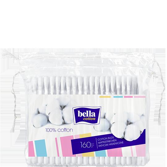 Палички гiгiєнiчні BELLA Cotton. Поліетиленова упаковка (160 шт. поліет. паков.)